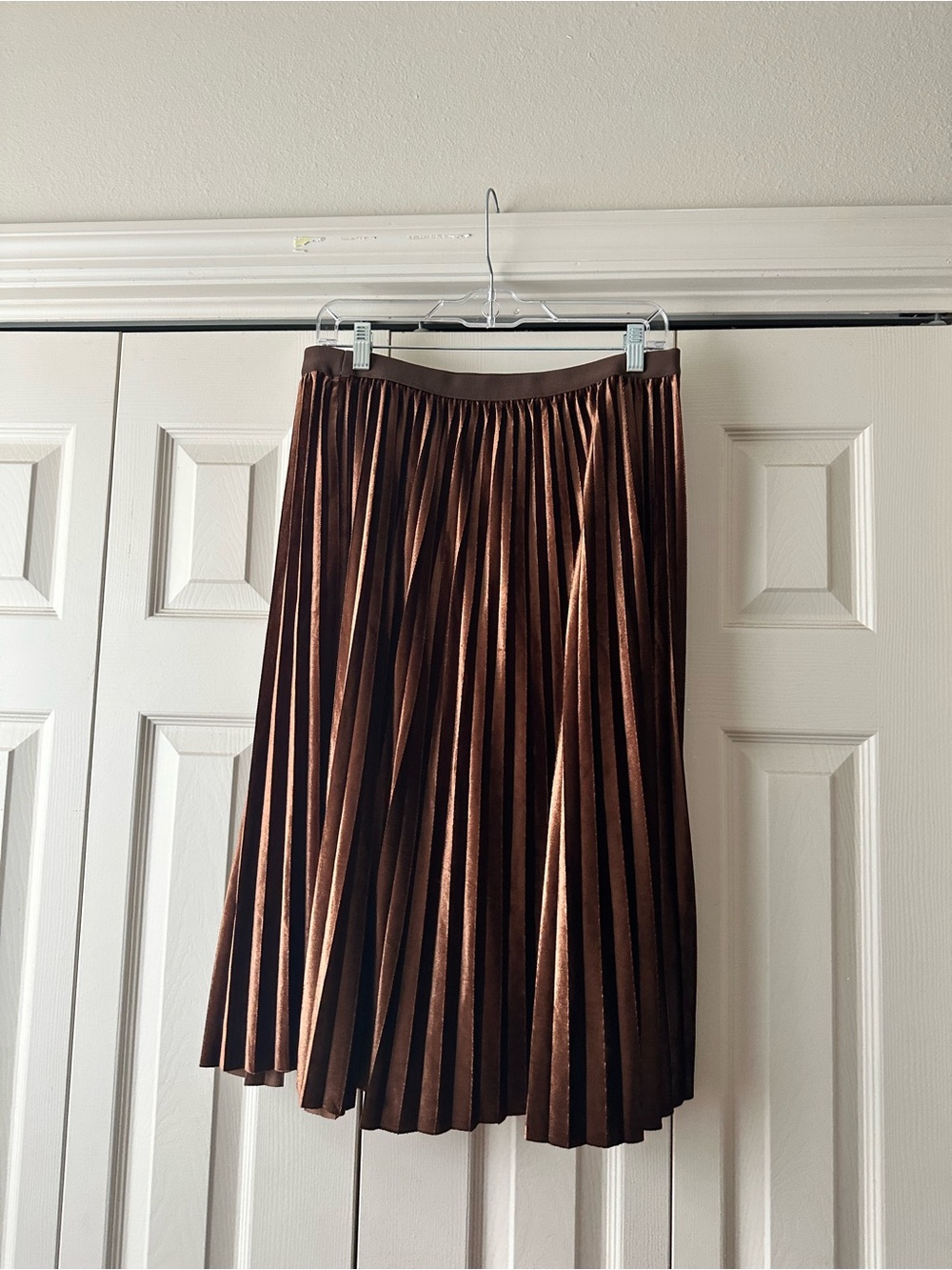 Brown Pleated Midi Skirt - Classic Women's Skirt